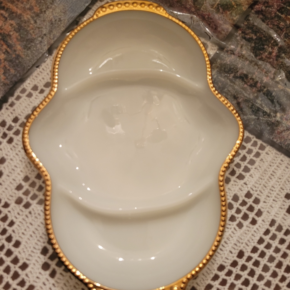 Vintage Fire King appetizer serving dish.